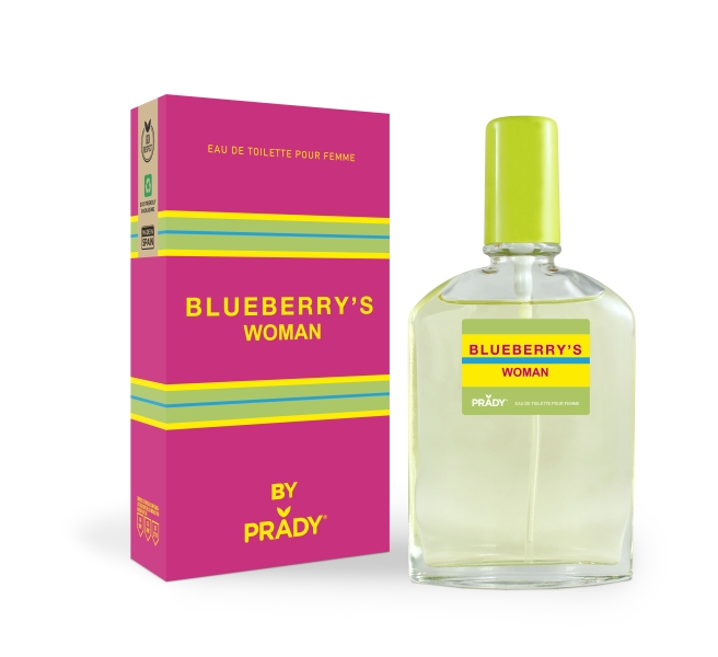 prady colonia de mujer blueberry´s woman frasco de 90 ml spray pulverizador