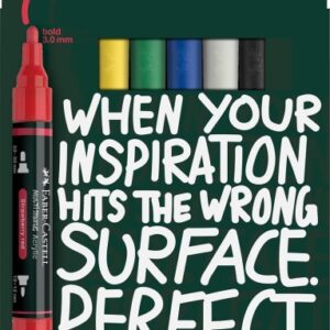 faber castell multimark acrylic pack con 6 rotuladores acrilicos doble punta puntas redondas de 1mm y 3mm tinta acrilica a base de agua colores surtidos