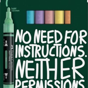 faber castell multimark acrylic pack con 6 rotuladores acrilicos doble punta puntas redondas de 1mm y 3mm tinta acrilica a base de agua colores pastel surtidos