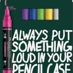 faber castell multimark acrylic pack con 6 rotuladores acrilicos doble punta puntas redondas de 1mm y 3mm tinta acrilica a base de agua colores vibrantes surtidos