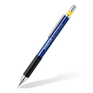 staedtler mars micro 775 portaminas 0.3mm punta metalica retractil mina amortiguada grip de caucho clip metalico color azul