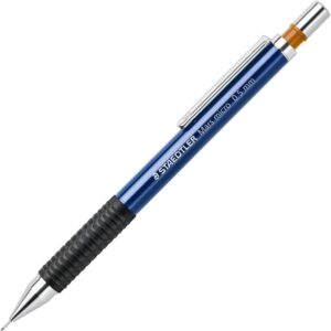 staedtler mars micro 775 portaminas 0.5mm punta metalica retractil mina amortiguada grip de caucho clip metalico color azul