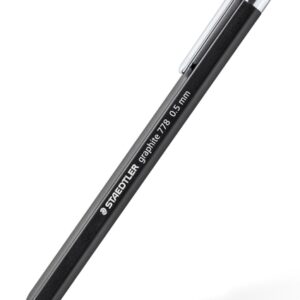 staedtler graphite 778 portaminas 0.5mm cuerpo hexagonal negro mate punta metalica retractil mina amortiguada clip metalico goma de borrar