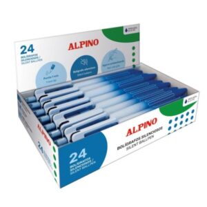 alpino boligrafo retractil silencioso punta 1mm agarre antideslizante color azul