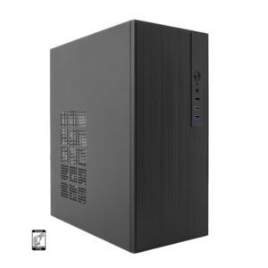 coolbox m460 caja microatx tamaño disco soportado 3.5", 2.5" usb c 3.2 gen1 y audio color negro