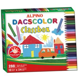 alpino dacscolor economy pack con 288 ceras semiblandas de colores mezclables no manchan colores surtidos