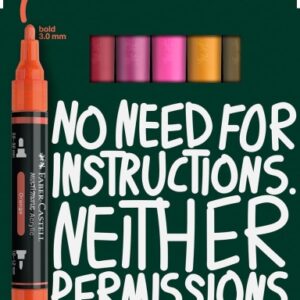 faber castell multimark acrylic tonos calidos pack con 8 rotuladores acrilicos doble punta puntas redondas de 1mm y 3mm tinta acrilica a base de agua colores tonos calidos surtidos