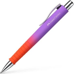 faber castell poly ball flow edition punchy melon boligrafo retractil xb forma triangular ergonomica suave al tacto color lila/rojo degradado