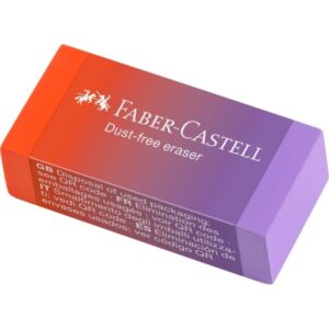 faber castell dust free flow expositor con 24 gomas de borrar libre de pvc bajo residuo colores surtidos