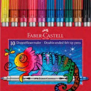 faber castell glitter pack con 10 rotuladores doble punta punta gruesa y fina tinta con efecto de purpurina tinta a base de agua colores surtidos