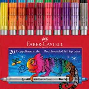faber castell glitter pack con 20 rotuladores doble punta punta gruesa y fina tinta con efecto de purpurina tinta a base de agua colores surtidos