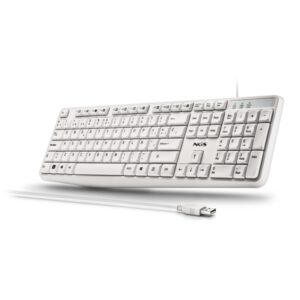 ngs heritage teclado usb 12 teclas multimedia conexion usb a ajuste de inclinacion color blanco