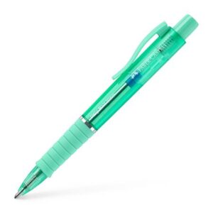 faber castell poly ball view aurora colours boligrafo retractil xb cuerpo translucido grip de agarre tinta azul color verde menta