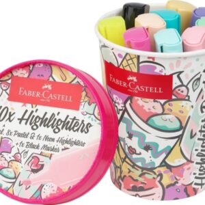 faber castell textliner 46 pastel pack de 10 marcadores fluorescentes diseño del pack tarrina de helado punta biselada trazo entre 1mm y 5mm tinta con base de agua colores surtidos