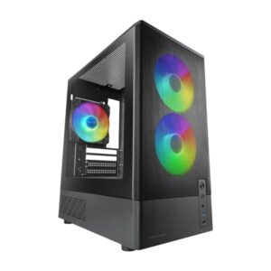 mars gaming mc onyx minitorre micro atx/mini itx 3 ventiladores argb fdb de 120mm vidrio templado usb 3.0 usb 2.0 audio 4 ranuras de expansion 34x20x39.5cm color negro