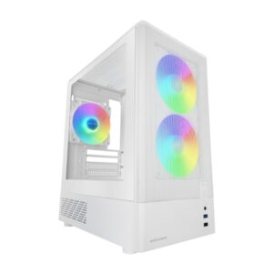 mars gaming mc onyx minitorre micro atx/mini itx 3 ventiladores argb fdb de 120mm vidrio templado usb 3.0 usb 2.0 audio 4 ranuras de expansion 34x20x39.5cm color blanco