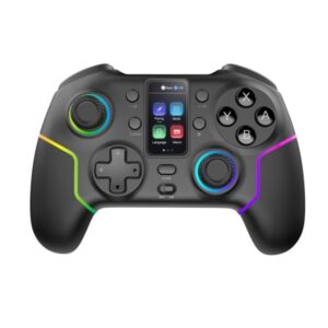 mars gaming mgp v3 controlador inalambrico bluetooth autonomia hasta 9h jack 3.5mm luz rgb 1000mah cable usb c de 1m pantalla lcd goma antideslizante 157x108x56mm color negro