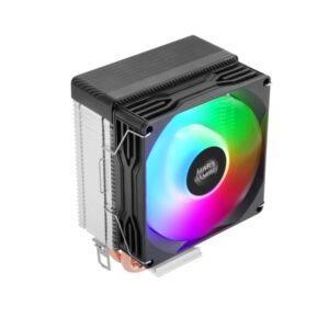 mars gaming mcpu x2 disipador cpu potencia tdp hasta 150w 2 tubos silencioso ventilador pwm fdb de 120mm incluye accesorios iluminacion frgb 9.3x6.4x13.2cm color negro