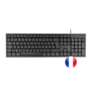 tacens anima ak02 teclado completo cable 1.3m disposicion francesa azerty fr teclas silenciosas de perfil bajo accesos directos multimedia e ia 43.7x25x1.3cm color negro