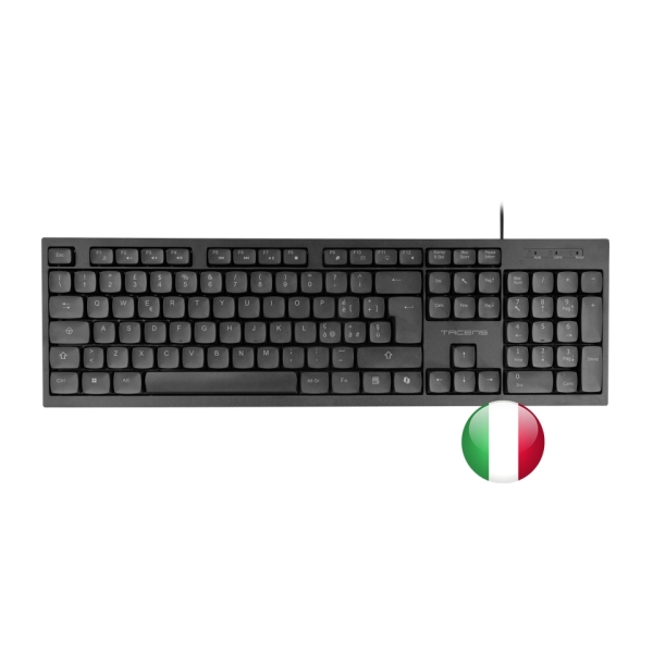 tacens anima ak02 teclado completo cable 1.3m disposicion italiana qwerty it teclas silenciosas de perfil bajo accesos directos multimedia e ia 43.7x25x1.3cm color negro