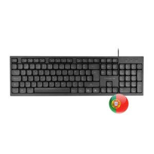 tacens anima ak02 teclado completo cable 1.3m disposicion portuguesa qwerty pt teclas silenciosas de perfil bajo accesos directos multimedia e ia 43.7x25x1.3cm color negro