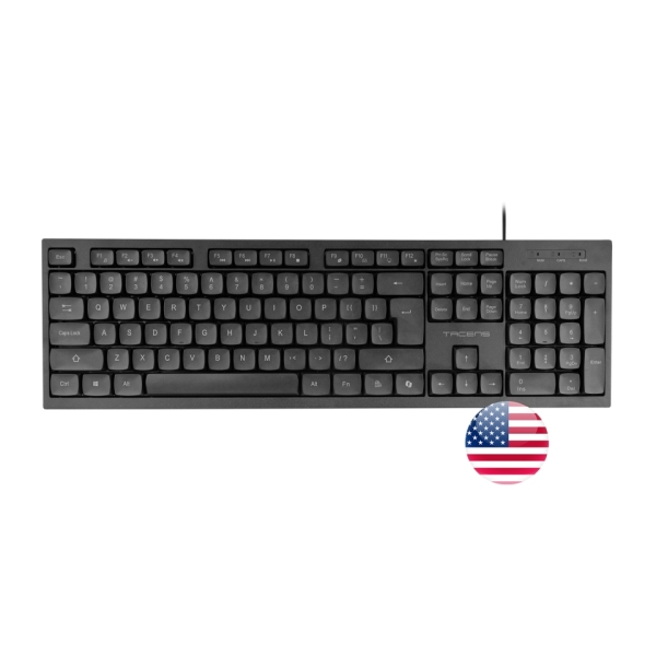 tacens anima ak02 teclado completo cable 1.3m disposicion inglesa qwerty us teclas silenciosas de perfil bajo accesos directos multimedia e ia 43.7x25x1.3cm color negro