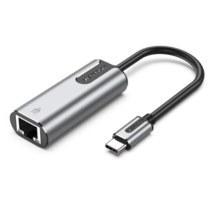 vention conversor usb c a ethernet cable de 15cm velocidad hasta 1gbps carcasa de aluminio color gris