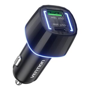 vention cargador de coche para smartphone 48w usb c usb a power delivery 3.0 qualcomm 3.0 color negro