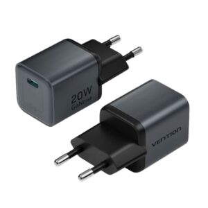 vention cargador de pared 20w gan usb c power delivery 3.0 qualcomm 3.0 carga rapida color gris