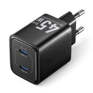 vention cargador de pared 45w gan cable de 1m incluido 2xusb c carga rapida color negro