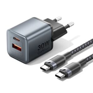 vention cargador de pared 30w gan cable de 1m incluido usb c usb a power delivery 3.0 qualcomm 3.0 carga rapida color gris