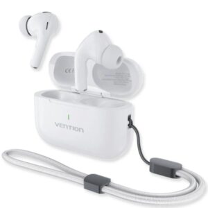 vention echo lite e11 plus auriculares intraurales inalambricos bluetooth 6.0 autonomia hasta 6h estuche con bateria de 250mah color blanco