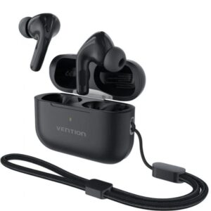vention echo lite e11 pro auriculares intraurales inalambricos bluetooth 6.0 estuche con bateria de 300mah cancelacion activa de ruido anc color negro