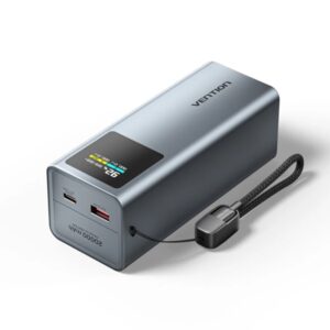 vention powerbank de 20000mah potencia de salida hasta 100w power delivery usb a usb c pantalla tft tecnologia pps y ufcs color gris