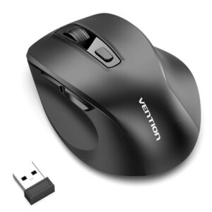vention raton ergonomico inalambrico para diestros 6 botones 4000dpi bluetooth alcance 10m alimentacion a pilas boton de alternancia de dispositivo color negro