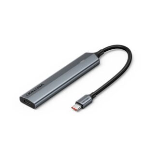 vention mini hub usb 5 en 1 5xusb c cable usb c de 15cm velocidad hasta 10gbps color gris