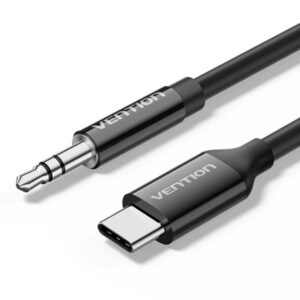 vention cable dac de audio longitud 1.5m jack 3.5mm usb c color negro