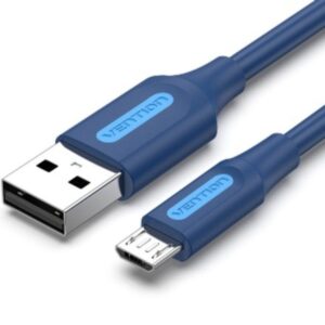 vention cable usb 2.0 potencia maxima 60w longitud 1m usb a micro usb velocidad hasta 480mbps recubrimiento de pvc color azul