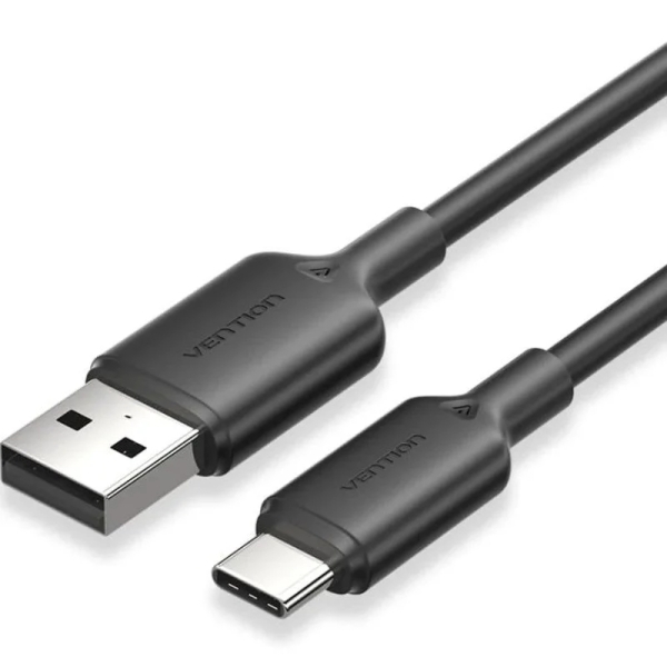 vention cable usb 2.0 potencia hasta 60w longitud 1m usb a usb c velocidad hasta 480mbps color negro