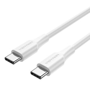 vention cable usb c potencia hasta 60w longitud 1m carcasa de pvc velocidad hasta 480mbps color blanco