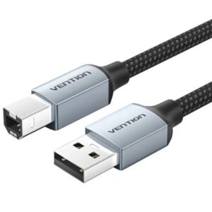 vention cable de impresora longitud 10m usb a usb b transferencia hasta 480mbps chaqueta trenzada de algodon y pvc acabado niquelado color gris