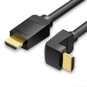 vention cable hdmi 2.0 acodado resolucion 4k arc longitud 1m conectores chapados en oro revestimiento en pvc hdr compatible color negro