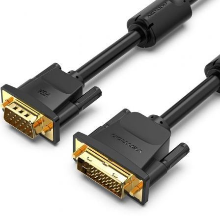 vention cable conversor dvi macho a vga macho full hd longitud 1.5m blindaje multicapa pvc color negro