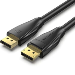 vention cable displayport 1.4 8k longitud 10m recubrimiento en pvc conectores chapados en oro color negro