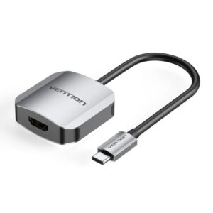 vention adapatador conversor usb c macho hdmi hembra cable 15cm aluminio color gris