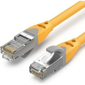 vention cable de red cat.6a sftp longitud 20m velocidad hasta 10gbps 27awg cubierta de pvc blindaje multicapa color amarillo