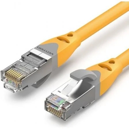 vention cable de red cat.6a sftp longitud 40m velocidad hasta 10gbps 27awg cubierta de pvc blindaje multicapa color amarillo