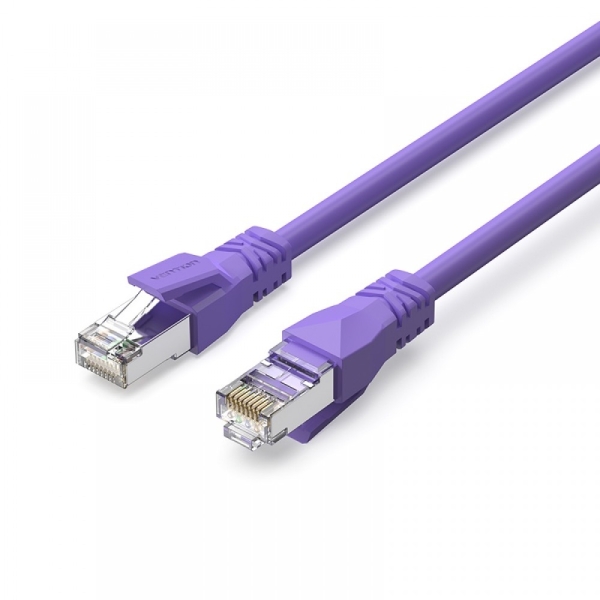 vention cable de red cat.6a sftp longitud 15m velocidad hasta 10gbps 26awg cubierta de pvc blindaje multicapa color morado