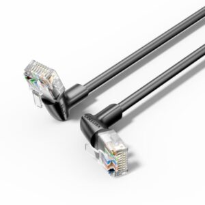 vention cable de red acodado cat.6a utp slim longitud 3m velocidad hasta 10gbps 32 awg cubierta de pvc color negro