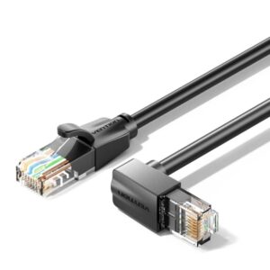 vention cable de red cat.6 utp longitud 3m acodado velocidad hasta 1gbps 26awg cubierta de pvc color negro